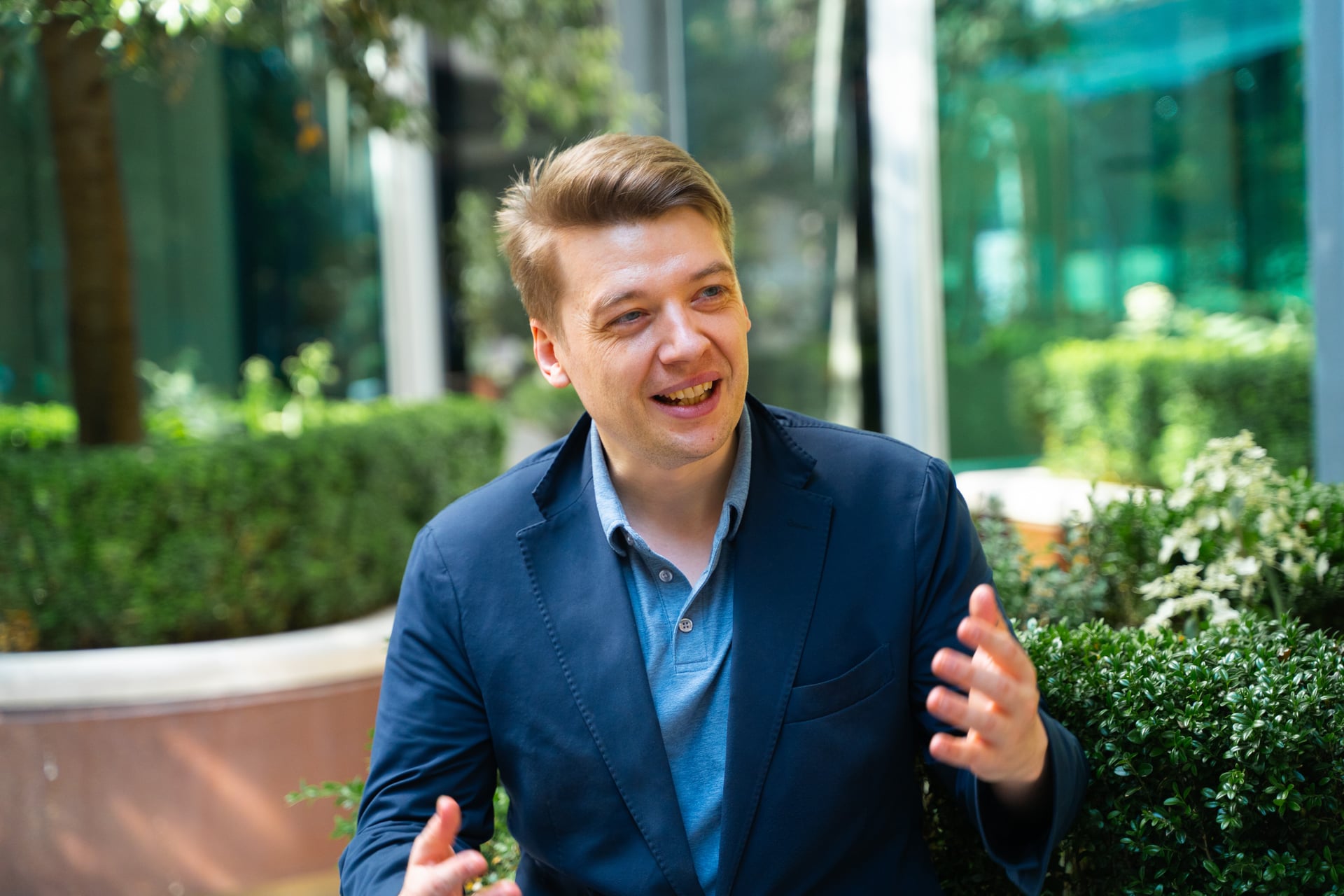 Jordan talking about the importance of CEOs being visible. Source: Profile.